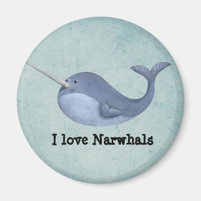Aimant J'aime Narwhals (Devant)