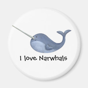 Aimant J'aime Narwhals