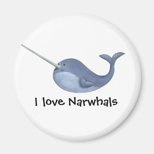 Aimant J'aime Narwhals (Devant)