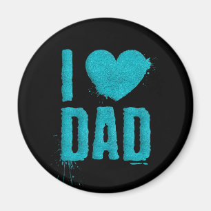 Aimant J'aime papa Typographie de Parties scintillant Tur