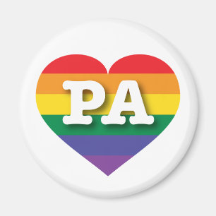 Aimant J'aime Pennsylvania Gay pride Rainbow Heart