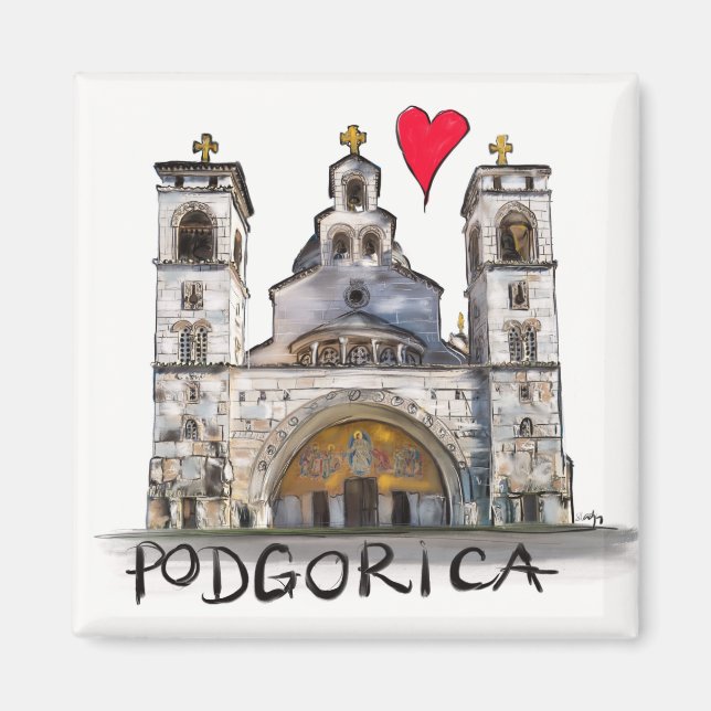 Aimant J'aime Podgorica (Devant)