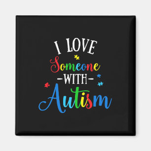 Aimant J'Aime Quelqu'Un Avec Sensibilisation sur l'autism