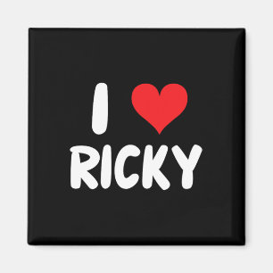 Aimant J'aime Ricky - Cœur - Nom