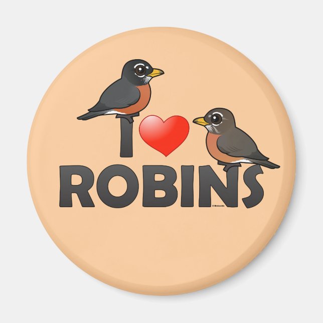 Aimant J'aime Robins (Devant)