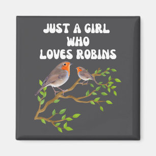 Aimant J'aime Robins Amoureux des Oiseaux Cadeau Coloré