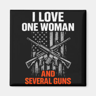 Aimant J'aime une femme plusieurs armes à feu homme drôle