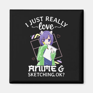 Aimant J'aime vraiment l'Anime et l'esquisse OK Anime Dr.