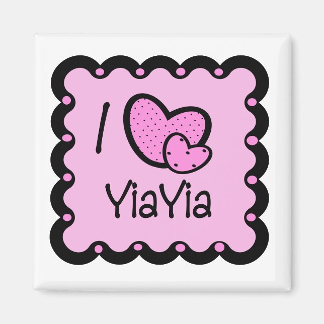 Aimant J'Aime YiaYia jolie T-shirt (Devant)