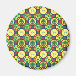 Aimant Jamahiri ® Libye   Motif africain