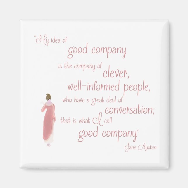 Aimant Jane Austen Persuasion Citation de bonne entrepris (Devant)