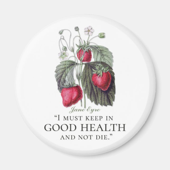 Aimant Jane Eyre - Garder En Bonne Santé - Fraises (Devant)