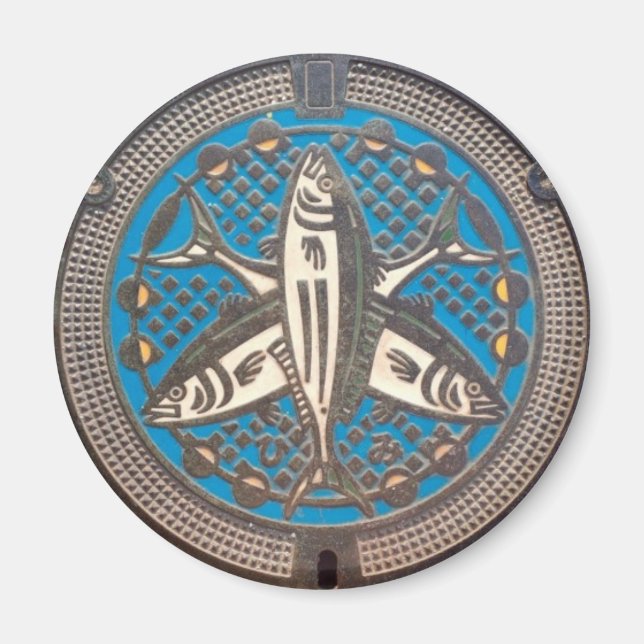 Aimant Japanese Manhole Cover Arts　－Himi Yellowtail (Devant)