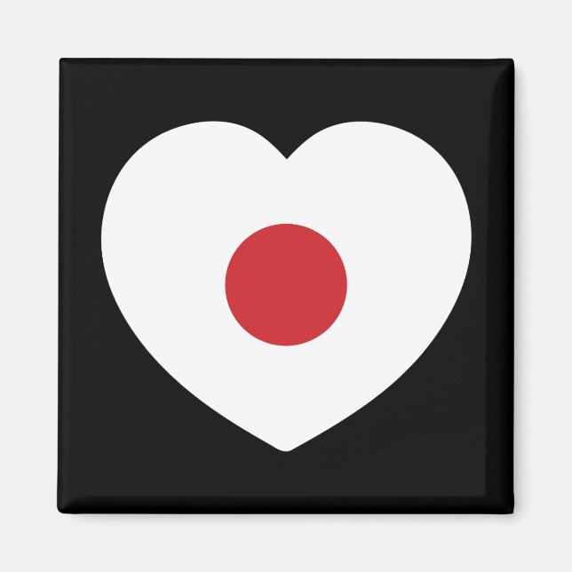 Aimant Japon | Coeur du drapeau japonais (Devant)