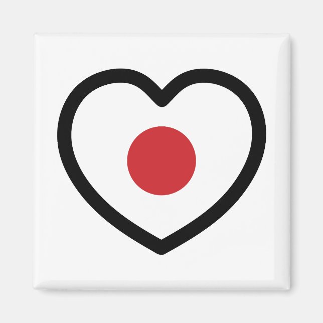 Aimant Japon | Coeur du drapeau japonais (Devant)