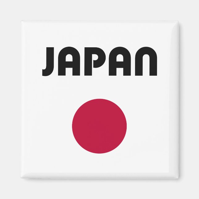 Aimant Japon grande couleur rouge point (Devant)