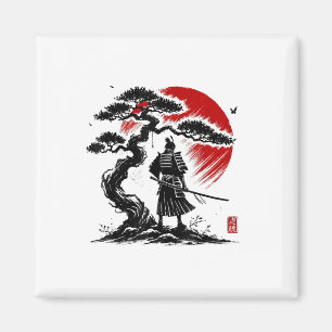 Aimant Japonais Samurai Aikido Arbre De Vie Paix Art De