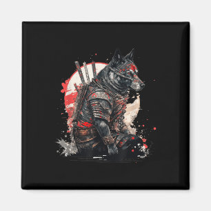 Aimant Japonais Samurai Ninja Chien Kawaii Tattoo Graphiq