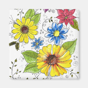 Aimant Jardin aux fleurs blanches