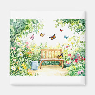 Aimant Jardin d'été avec papillons