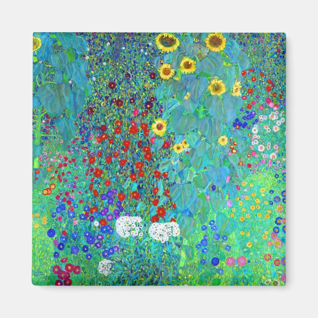 Aimant Jardin Gustav Klimt avec tournesols (Devant)