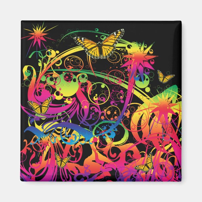 Aimant Jardin magique avec papillons (Devant)