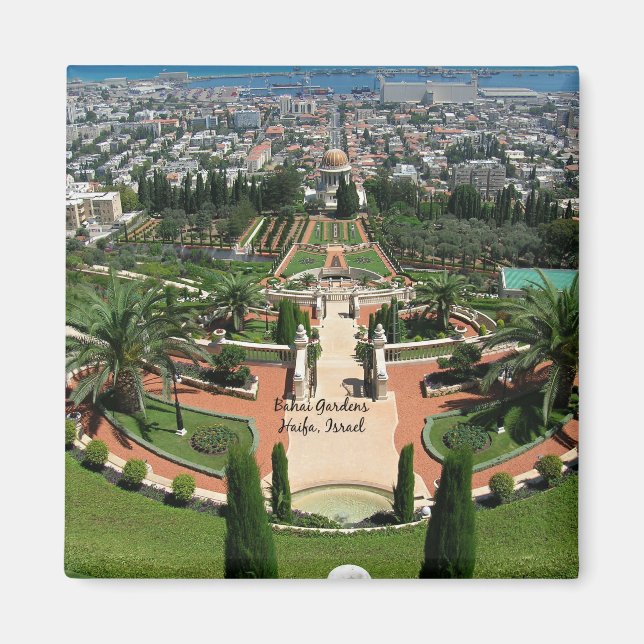 Aimant Jardins Bahai à Haïfa, Israël (Devant)