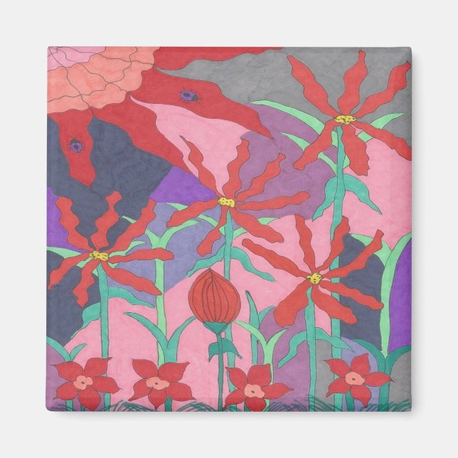 Aimant Jardins d'été à la nuit (Devant)