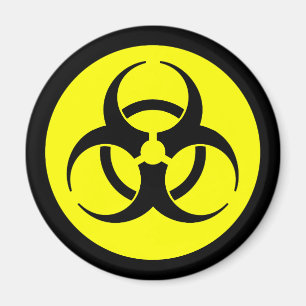 Aimant jaune lumineux de symbole de Biohazard