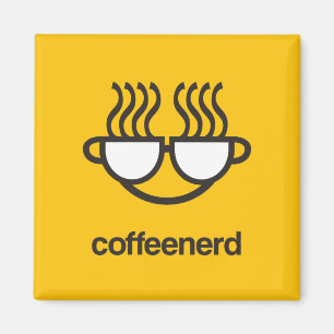 Aimant jaune nerd de café
