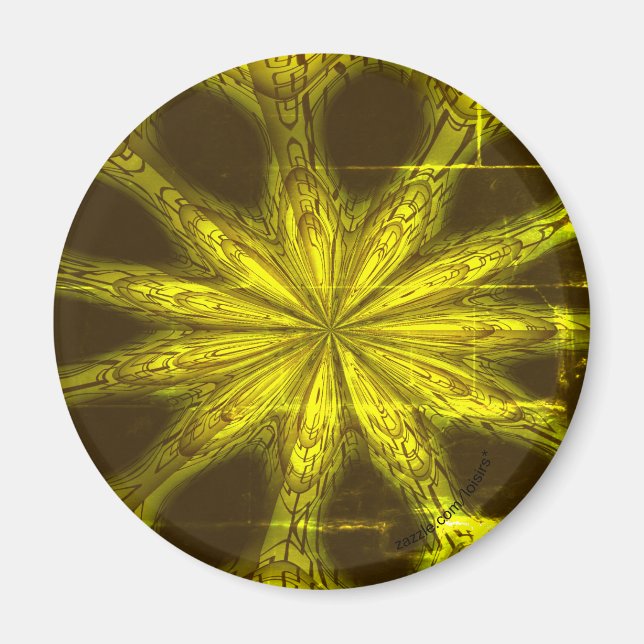 Aimant Jaune standard, 2¼ Pouce d'aimant circulaire (Devant)