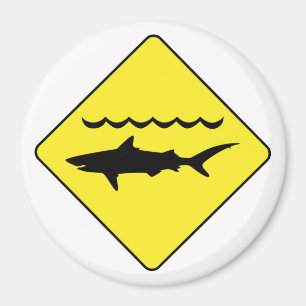 Aimant Jaunissez l'aimant rond de signe "de requins de