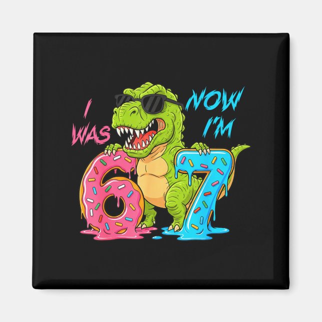 Aimant J'avais six ans maintenant j'ai sept ans T-rex din (Devant)