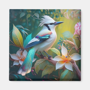 Aimant Jay à ailes Turquoises en berceau