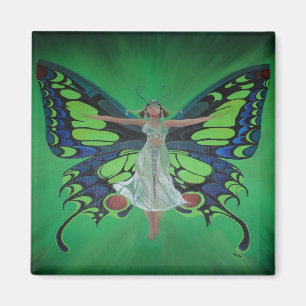 Aimant Jazz Age Showgirl Flapper portant des ailes papill