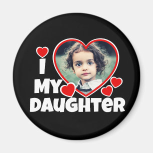 Aimant J'Coeur Ma Fille Photo Personnalisée