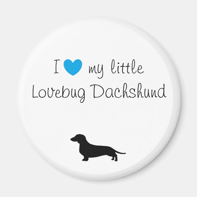Aimant J'Coeur mon Lovebug Dachshund (Devant)
