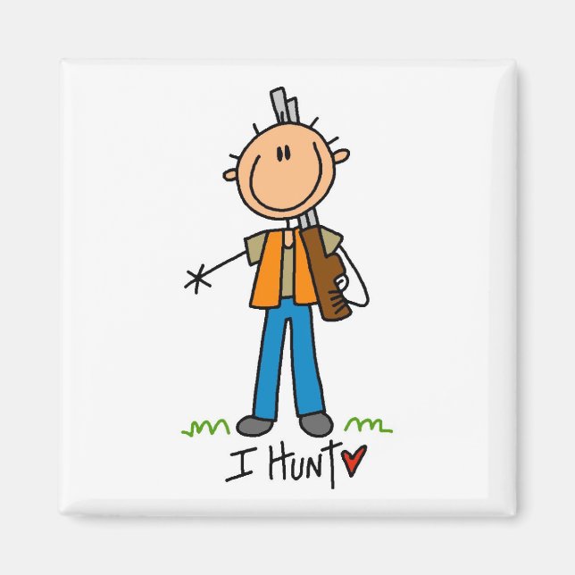 Aimant Je chasse les t-shirts et les cadeaux (Devant)