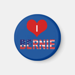 Aimant Je Coeur BERNIE ! En bleu avec indicateur