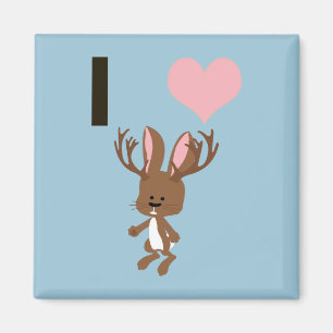 Aimant Je coeur Jackalope