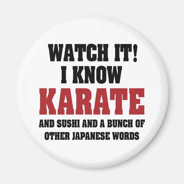 Aimant Je Connais Le Karate ! Et Sushi Et Autres Mots Jap (Devant)