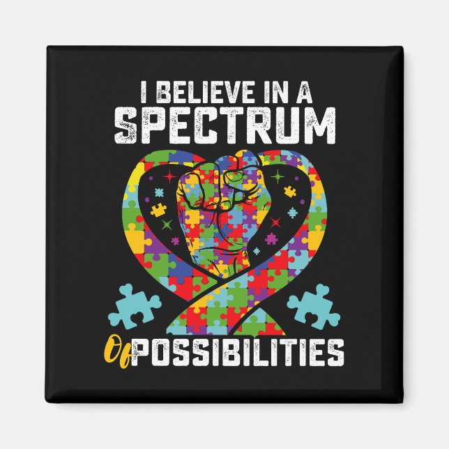 Aimant Je Crois En Un Spectre De Possibilités Autisme (Devant)