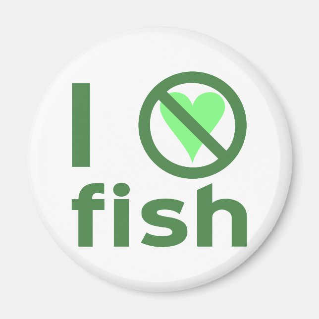 Aimant Je déteste le poisson (Devant)