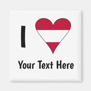 Aimant Je (Drapeau Autrichien Cœur Amour) Votre Texte