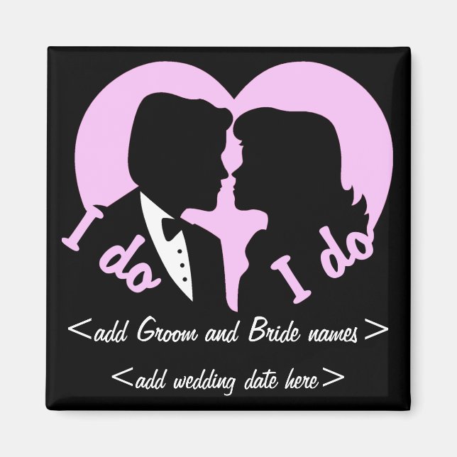 Aimant Je FAIS Silhouette Couple Wedding Favoriser (Devant)