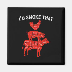 Aimant Je fumerais que Fumer Barbecue Barbecue Lover Gril