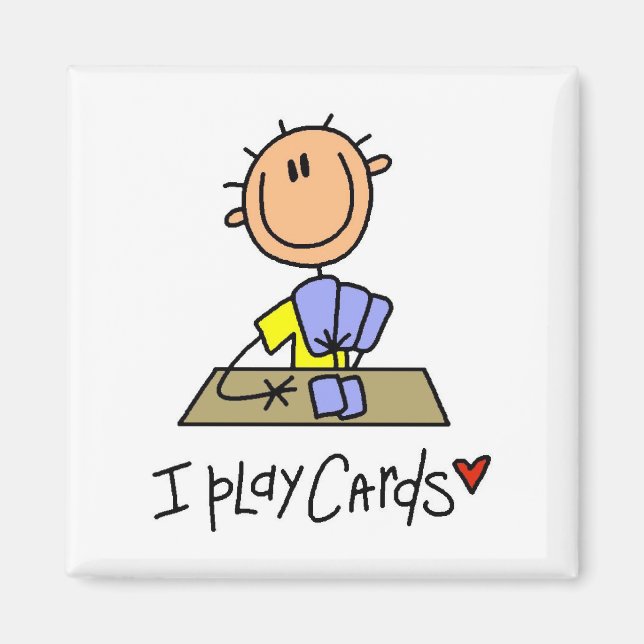 Aimant Je Joue aux cartes Tshirts et cadeaux (Devant)