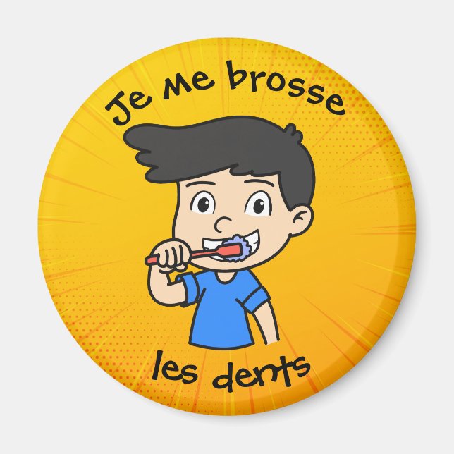 Aimant Je me brosse les dents - Routine quotidienne (Devant)