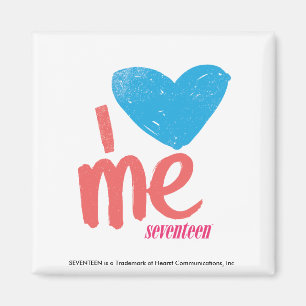 Aimant Je Me Coeur Aqua/Rose