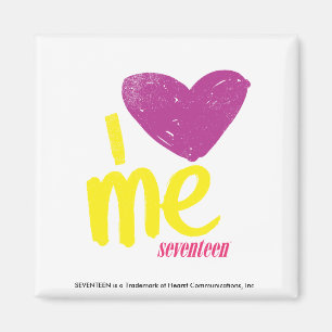 Aimant Je me coeur violet/jaune